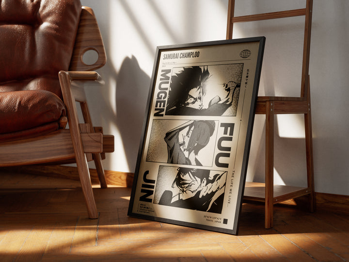 SAMURAI CHAMPLOO — The Trio in Halftone Art Print